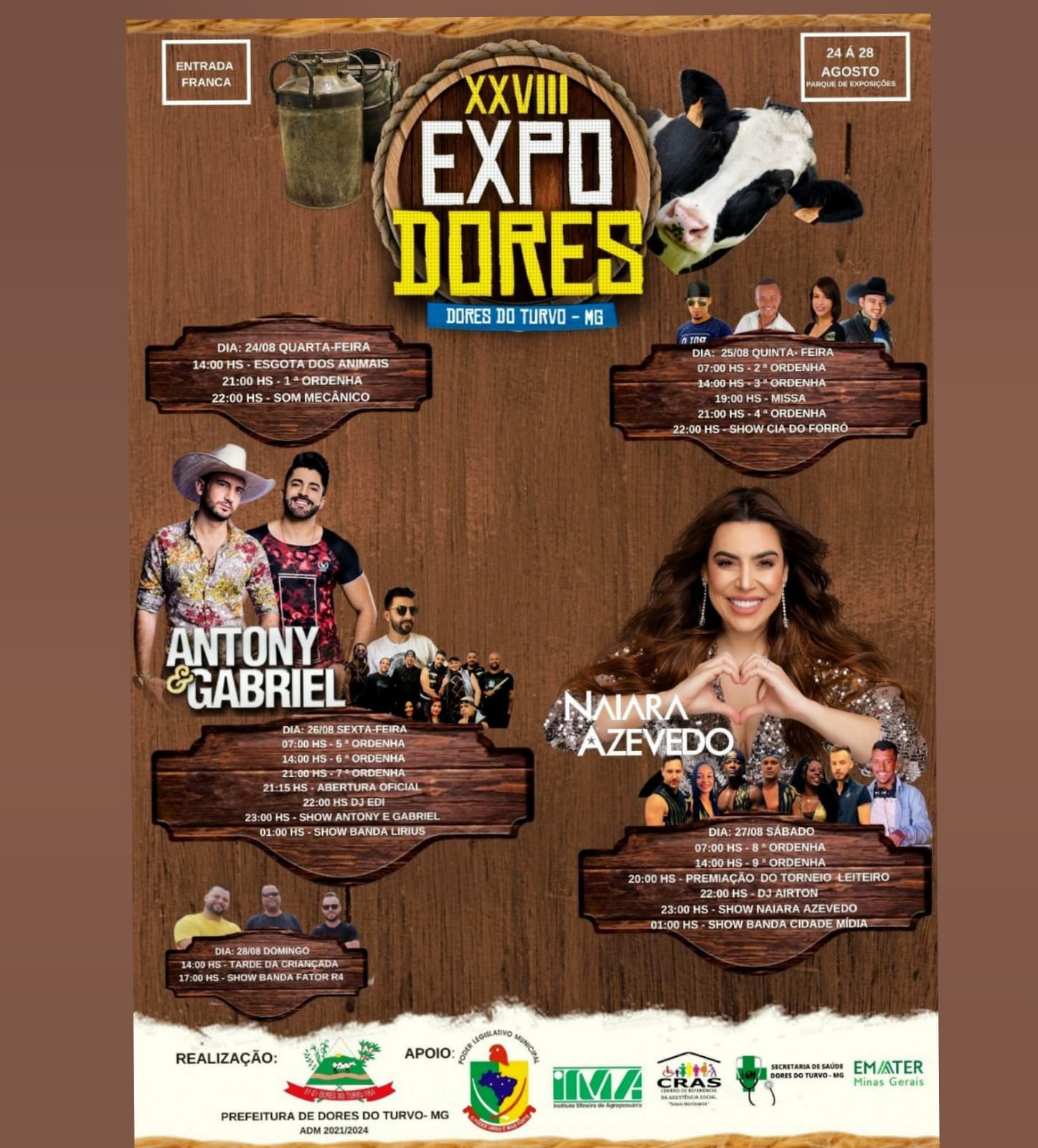 Programação oficial da XXVIII EXPODORES